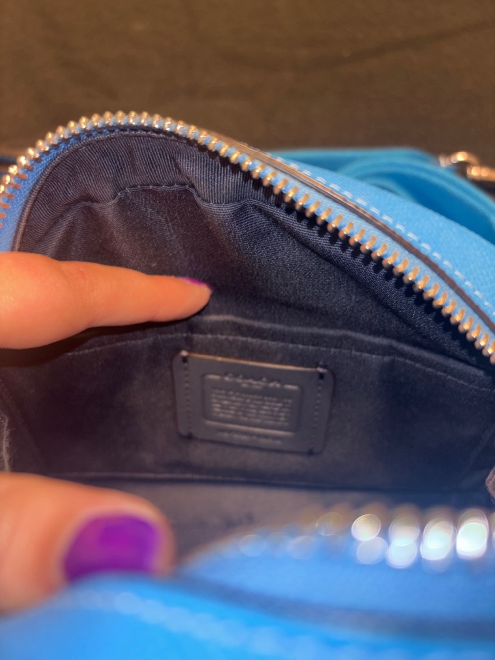Coach Pacific-Blue Sydney Satchel with Two Cross Body Straps - Picture 6 of 8